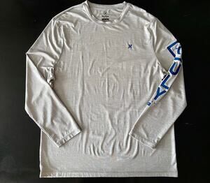 HURLEY Gray Long Sleeve Rash Guard w/Sleeve Graphics Mens sz XL